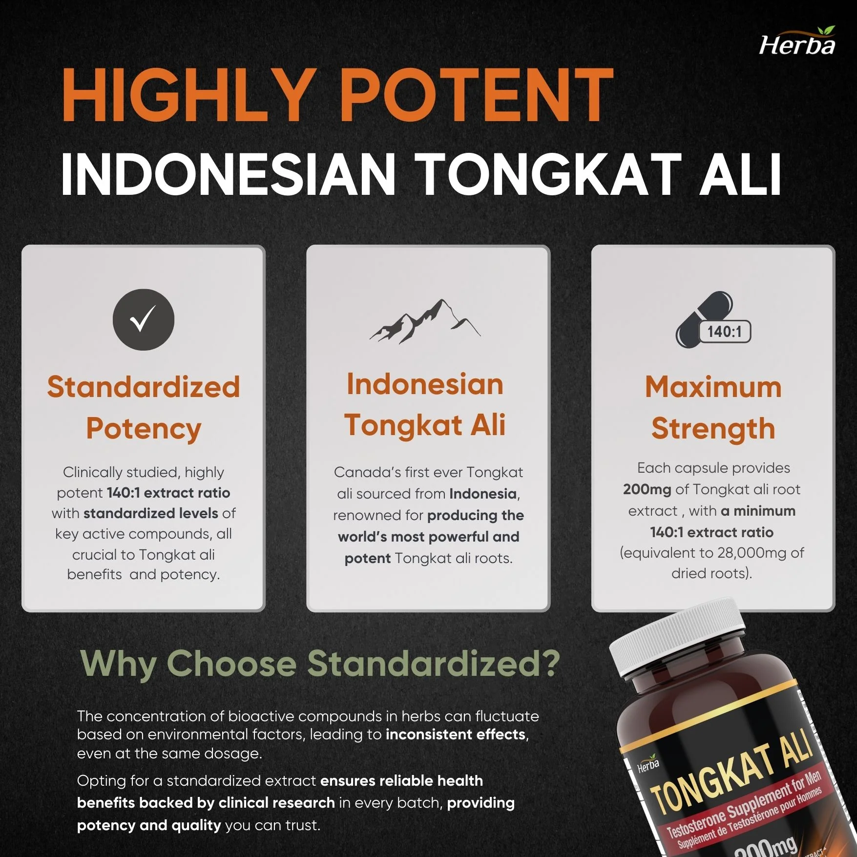 Pure Tongkat Ali Supplement for Men 200mg – 90 Capsules | Indonesian Tongkat-ali Extract | Made in Canada - Image 5